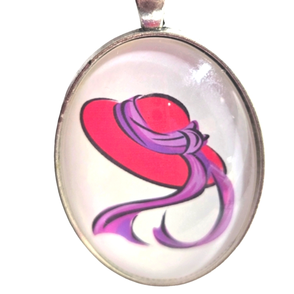 ``RH25777 Red Hat Pendant Dog Tag Necklace
